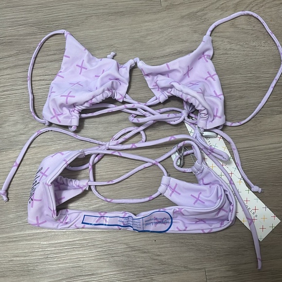 Boutine LA limited addition logo bathing suit in purple - Picture 3 of 5